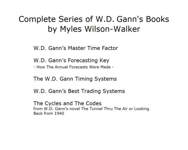 Complete Series of W.D. Gann's Books by Myles Wilson-Walker